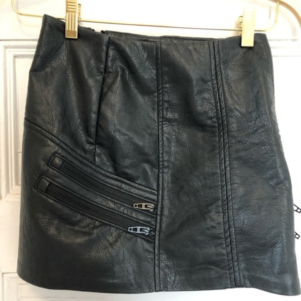Vegan leather mini skirt
